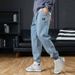 Men's Cotton Cargo Pants Relaxed Fit Loose Casual Streetwear Korean Style Slim Tapered Jogger Pants For All Seasons_mkmklike.com