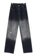Trendy Ombre Wash Denim Pants For Women Plus Size High-Waisted Loose Fit Jeans ( Streetwear Style, Polyester-Cotton Blend,Printed Design)_mkmklike.com