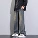 Men's Clothing NASA black jeans men's spring and autumn new loose straight trousers high street casual pants_mkmklike.com