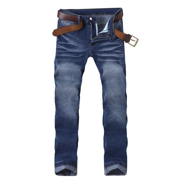 Men's Stretch Skinny Jeans Multi Layered Design Slim Fit Blue Trousers_mkmklike.com