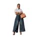 Retro Divided Distressed Slanted Pocket Elastic Waist Jeans Women's Clothing Independent Website New 2026_mkmklike.com