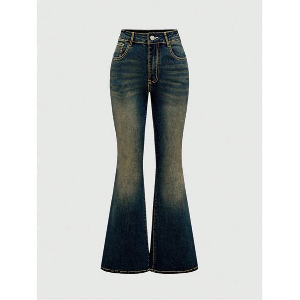 Women's High-Waisted Flared Jeans Heavy Embroidery European American Style Distressed Cross Border Exclusive Denim_mkmklike.com