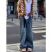 Men's Loose Straight Leg Wide Leg Jeans Japanese Retro Style Solid Color Trendy High Street Dad Jeans American Inspired_mkmklike.com