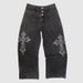 Fashion Double Waist Trendy Men's Jeans Personalized Hot Diamond High Quality New Loose Trousers_mkmklike.com