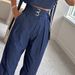 Women's solid color flying sleeves and ribbon short tops slim belt straight pants suit_mkmklike.com