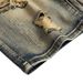 Men's Retro Distressed Washed Denim Shorts Mid-Length Straight Leg Five-Pocket High Street Fashion Summer Trendy Stretch_mkmklike.com