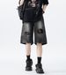Men's Clothing Ripped Denim Shorts Washed High Street Vibe Loose Casual Shorts_mkmklike.com
