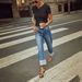 Stretch Straight Leg Jeans For Women - High Waist Vintage Roll-Up Denim Pants With Comfortable Fit Women's Clothing_mkmklike.com