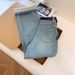 Women’S Light Blue Flared Jeans – High-Waisted Straight-Leg Fleece-Lined Winter Pants (S-2xl, Stretch-Free Cotton Denim)_mkmklike.com