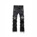 Unisex Retro Flared Jeans Five-Pointed Star Rhinestone Detail Loose Fit American High Street Style Trendy Painted Design_mkmklike.com