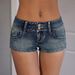 Women's Y2K Low Waisted Denim Shorts European American Style Retro Washed Double Button Super Short Hot Pants_mkmklike.com