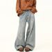 Vintage Washed Distressed Denim Jeans For Men & Women – Relaxed Fit Straight Leg Wide Trousers With Comfortable Stretch_mkmklike.com