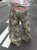 Women's Casual Loose Wide Leg Jeans Camouflage Tree Branch Embroidery European American Style Cross Border Foreign Trade Curved Trousers_mkmklike.com