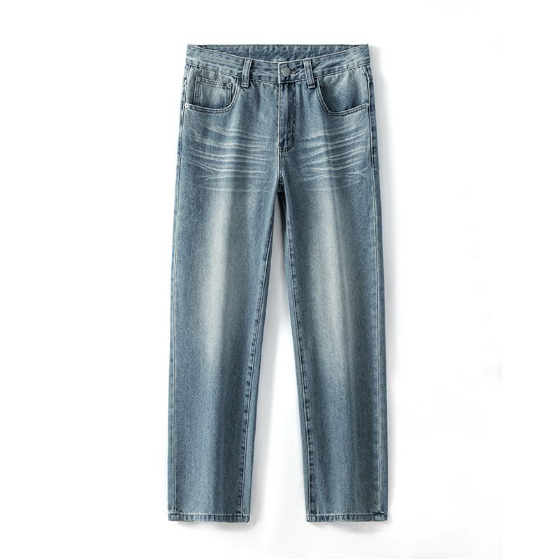 Nordmann Muqiu Clothing | American High Street Cleanfit Turkish Blue Jeans Men's Wide-Leg Washed Floor-Length Pants_mkmklike.com