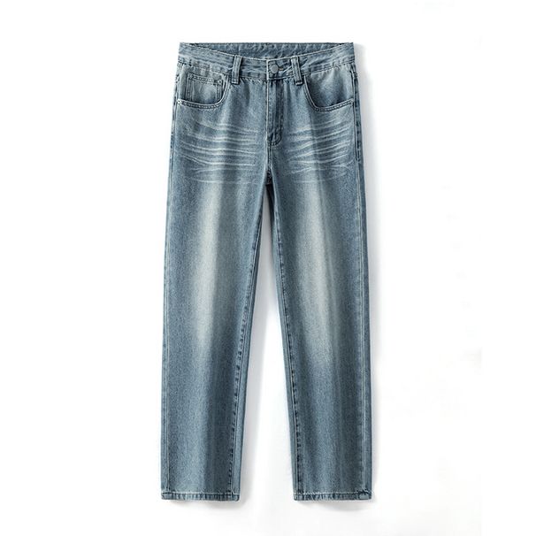 Nordmann Muqiu Clothing | American High Street Cleanfit Turkish Blue Jeans Men's Wide-Leg Washed Floor-Length Pants_mkmklike.com