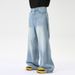 Men's Clothing Summer New Arrivals Washed Crease Design Distressed Light Blue Jeans_mkmklike.com