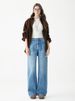 Women's High-Waisted Straight-Leg Jeans – Classic Blue Denim Pants, Wide-Leg & Cropped (Teal Blue, Sizes 25-30)_mkmklike.com