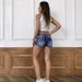 K Printed Multi Breasted High Waisted Comfortable Slim Fit Fashionable Straight Leg Casual Jeans_mkmklike.com