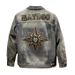 "Men's Embroidered Denim Jacket - Vintage Star Motif Biker Coat, Slim Fit Cotton Blend, Spring/Autumn Casual Outerwear (Blue, S-4XL)"_mkmklike.com