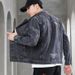 Loom Autumn Embroidered Jacket For Men Korean Style Trendy Loose Slim Fit European And American Street Stand Collar Denim_mkmklike.com