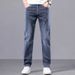 Men's Slim Fit Straight Leg Jeans Summer Casual Long Pants Korean Style 2024 New Sports Fashion_mkmklike.com