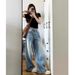 American Retro Wide-leg Jeans For Women, 2025 Spring And Autumn New Style, Plus-size, Loose-fitting, Slimming,_mkmklike.com