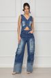 Women's Clothing Fashion Leisure New Multi Pocket Wide Leg Retro Vest Suit_mkmklike.com