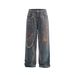 3D Digital Print Chain Denim Straight Long Men's Trendy Punk Niche Design Vintage Loose Wide-Leg Pants_mkmklike.com