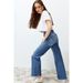 Distressed Washed Straight Leg Jeans For Women – High Waist Loose Fit Ripped Denim Pants (Medium Blue, Light Blue, Black)_mkmklike.com