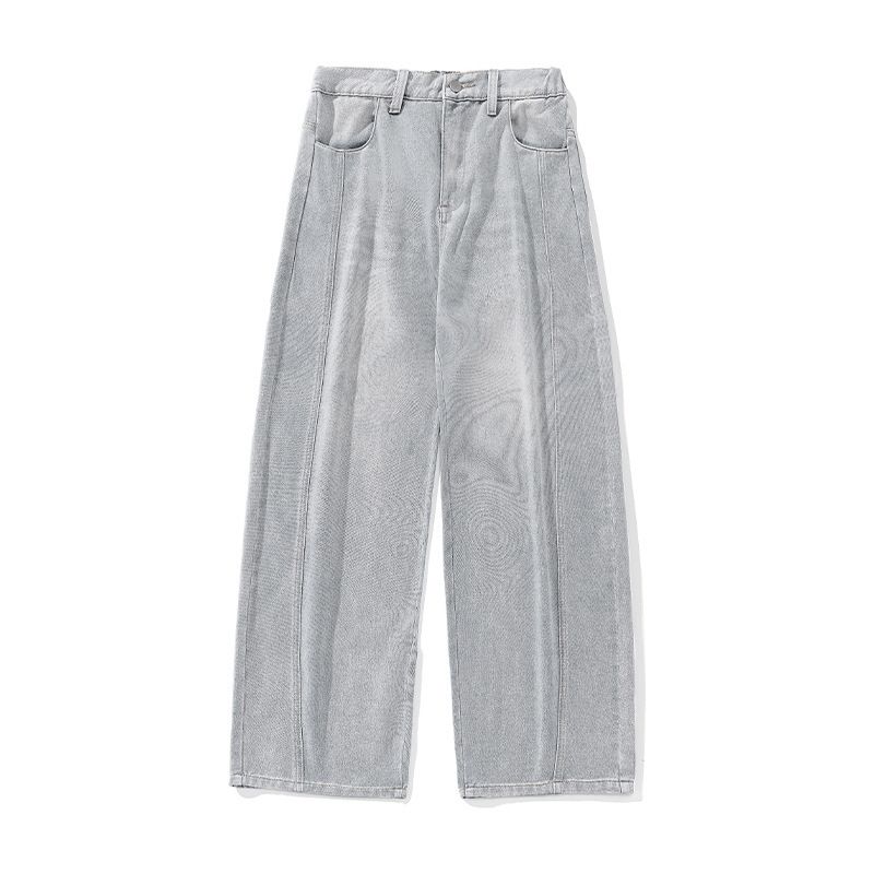 Men's Clothing Retro Washed Silhouette Jeans Men 2025 Spring New Split Structure Scimitar Pants Trendy Brand Loose Long Pants_mkmklike.com