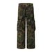 Men's Camouflage Cargo Trendy Brand American Style Loose Casual Straight Long Pants Distressed Washed Jeans_mkmklike.com