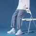 Men's Trendy Loose Straight Leg Jeans Casual Long Pants Spring Autumn Summer Korean Style Cropped_mkmklike.com
