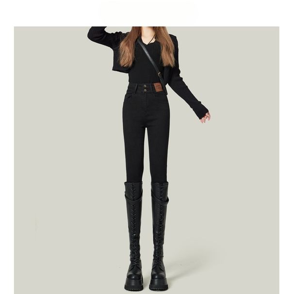 High-waisted Women's Jeans For Autumn And Winter, Slim-fit, Skinny Bootcut Pants, Stretchy Pencil Pants_mkmklike.com