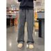 Men's Heavyweight Herringbone Pattern Fleece Lined Sweatpants Autumn Winter Thick American Style Loose Knit Curved Casual Pants_mkmklike.com