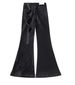 Men's Waxed Coated Flared Jeans - Dark Aesthetic Wide-Leg Denim Pants With Draped Hem & Detachable Straps_mkmklike.com