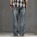 New Spring Jeans Men's Harlan Loose Trendy Brand American Retro Washed Double Craft Medium Waist Large Size Youth_mkmklike.com