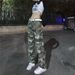 Men's & Women's Distressed Camo Jeans - High Waist Straight Leg Pants With Washed Effect, Unisex Streetwear Fashion_mkmklike.com