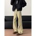 American High Street Yellow Mud Jeans Men's 2025 Summer Versatile Vibe Straight Leg Curved Knife Slightly Flared Pants_mkmklike.com