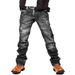Men's Stacked Denim Jeans – Raw Hem Black Wash With Streetwear Edge (S-2xl) Black Enzyme Wash All-Day Comfort_mkmklike.com