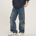 Men's Multi-pocket Cargo Jeans Loose Niche Straight Leg Wide Leg Retro Washed Jeans_mkmklike.com