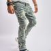 Ripped Men's Jeans With Whiskered Fabric, Stylish Stretch, Loose Fit, Wide-Leg Casual Men's Trousers_mkmklike.com