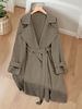 Women's Clothing Fashion Trend Double breasted Slim Long Windbreaker Women_mkmklike.com