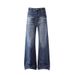 Vintage Wide-Leg Flared Jeans For Men - High Waist Relaxed Fit Straight Denim Pants, Classic Blue & Light Blue Wash_mkmklike.com