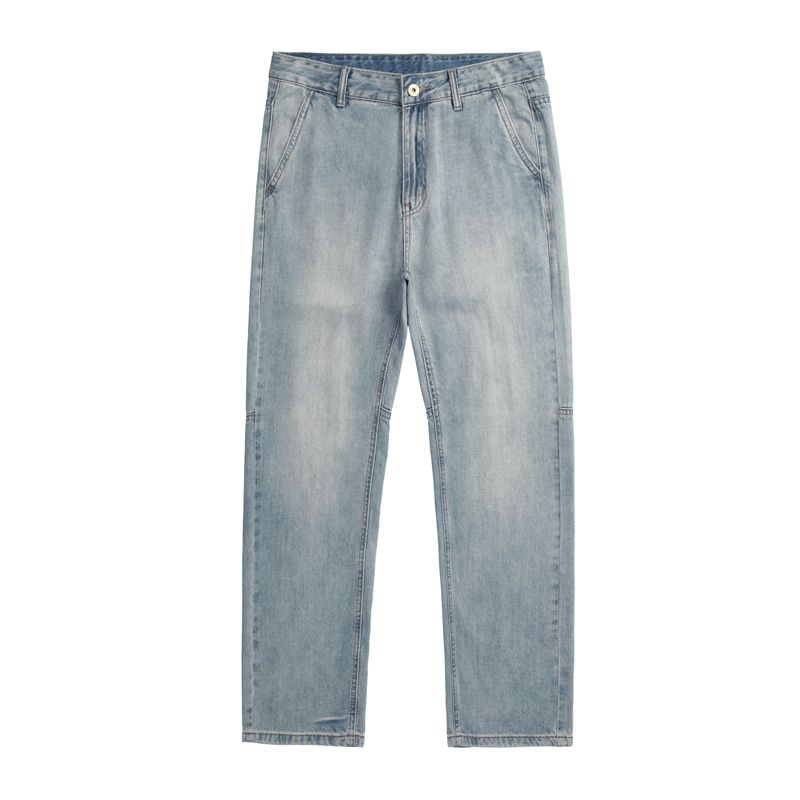 Men's Lightweight Linen-Blend Jeans - Summer Relaxed Fit Straight Leg Trousers With Breathable Fabric & Casual Style_mkmklike.com