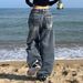 Women's Clothing Retro Style Jeans Women's Wide Leg Pants Old Ins Style Mopping Trousers_mkmklike.com