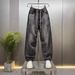Men's Clothing High Street Cool Jeans Men's Spring And Autumn White Washed Straight Pants Versatile Wide Leg High Street Denim Trousers_mkmklike.com