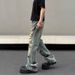 Ripped Jeans Men's Spring New American Retro Washed Old Ruffian Handsome High Street Loose Straight Pants_mkmklike.com