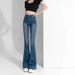 Hong Kong-style Retro High-waisted Jeans Women, Autumn 2022 New Model, Slimming And Versatile, Slightly Flared Long_mkmklike.com