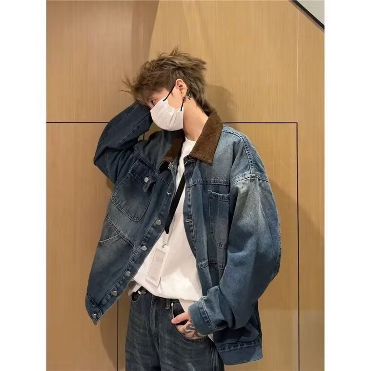 Spring Autumn Trendy High End Street Explosion Versatile Cowboy Jacket For Men, Handsome And Rascal_mkmklike.com