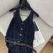 Hanging Neck Sleeveless Denim Dress, Women's Design Sense, Backless Vest, Long Skirt_mkmklike.com